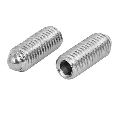 Harfington M12x30mm 304 Stainless Steel Spring Hex Socket Ball Point Grub Set Screws 4pcs