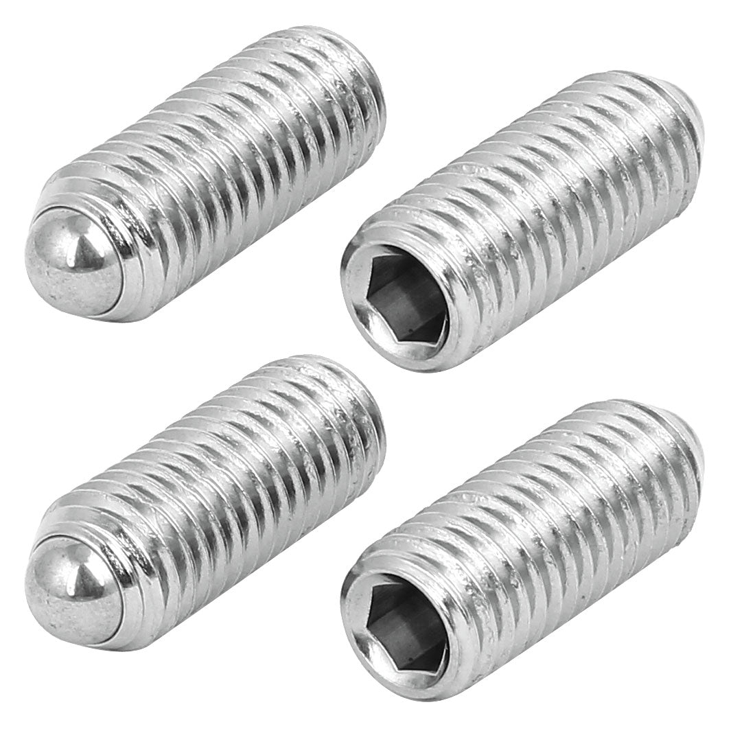 Harfington M12x30mm 304 Stainless Steel Spring Hex Socket Ball Point Grub Set Screws 4pcs