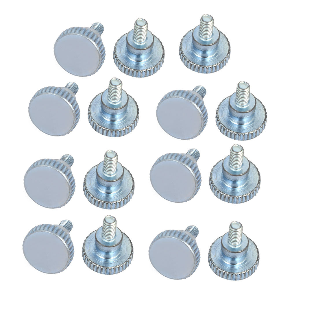 Harfington M3x6mm Flat Knurled Head Fully Threaded Thumb Screws Bolts Fastener 15pcs