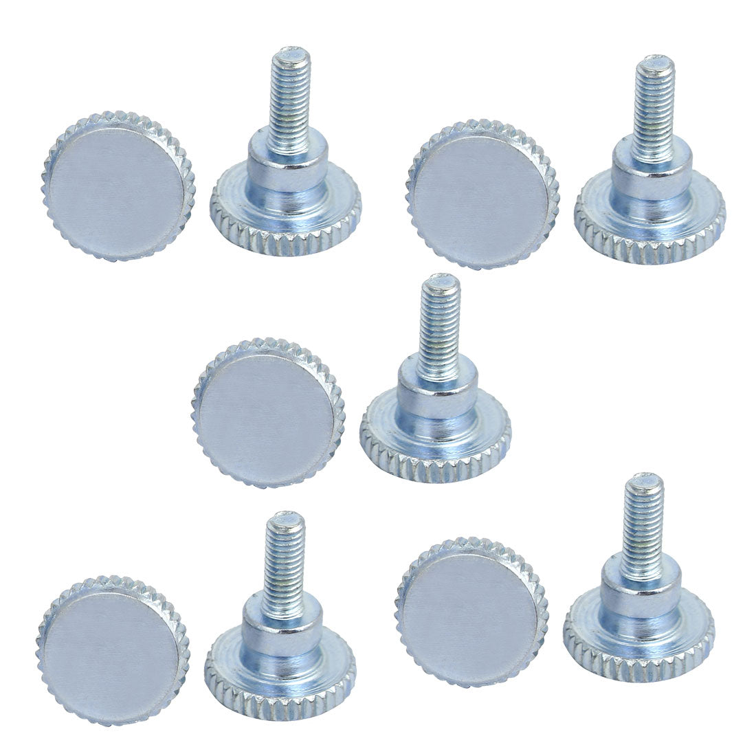 Harfington M3x8mm Flat Knurled Head Fully Threaded Thumb Screws Bolts Fastener 10pcs