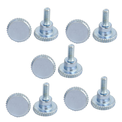 Harfington M3x8mm Flat Knurled Head Fully Threaded Thumb Screws Bolts Fastener 10pcs