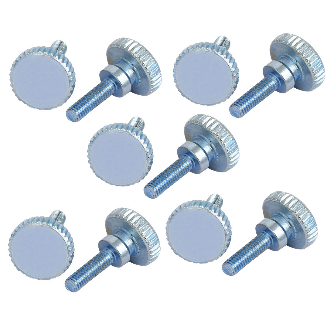Harfington M3x10mm Flat Knurled Head Fully Threaded Thumb Screws Bolts Fastener 10pcs