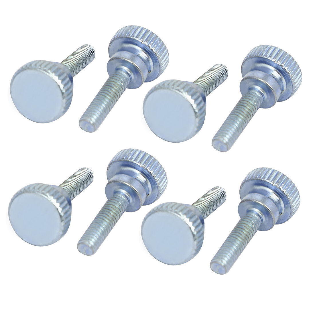 Harfington M4x16mm Flat Knurled Head Fully Threaded Thumb Screws Bolts Fastener 8pcs
