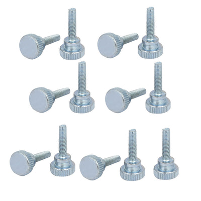 Harfington M4x16mm Flat Knurled Head Fully Threaded Thumb Screws Bolts Fastener 15pcs