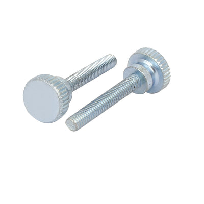 Harfington M4x25mm Flat Knurled Head Fully Threaded Thumb Screws Bolts Fastener 8pcs