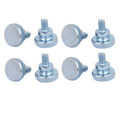 Harfington M5x8mm Flat Knurled Head Fully Threaded Thumb Screws Bolts Fastener 8pcs