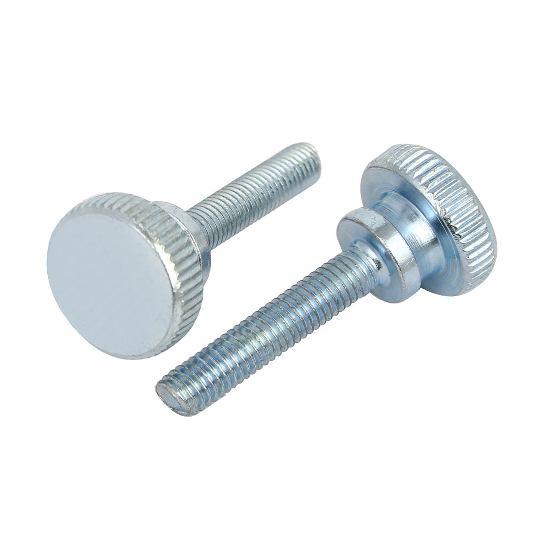 Harfington M5x25mm Flat Knurled Head Fully Threaded Thumb Screws Bolts Fastener 5pcs