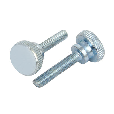 Harfington M5x25mm Flat Knurled Head Fully Threaded Thumb Screws Bolts Fastener 5pcs