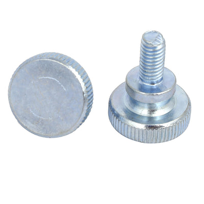 Harfington M6x12mm Flat Knurled Head Fully Threaded Thumb Screws Bolts Fastener 4pcs