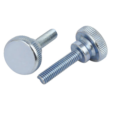 Harfington M6x25mm Metric Flat Knurled Head Fully Threaded Thumb Screws Bolts Fastener 4pcs