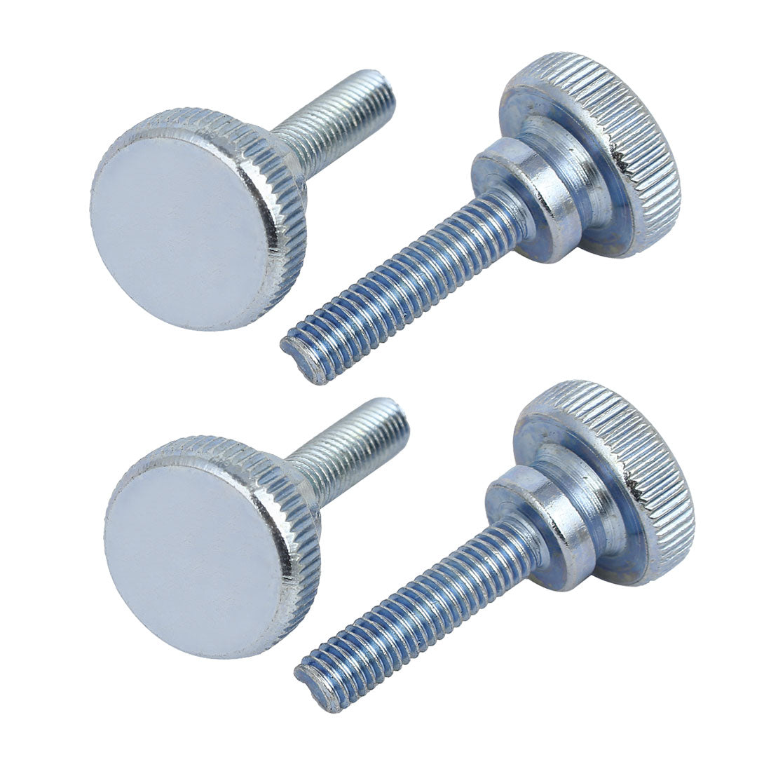 Harfington M6x25mm Metric Flat Knurled Head Fully Threaded Thumb Screws Bolts Fastener 4pcs