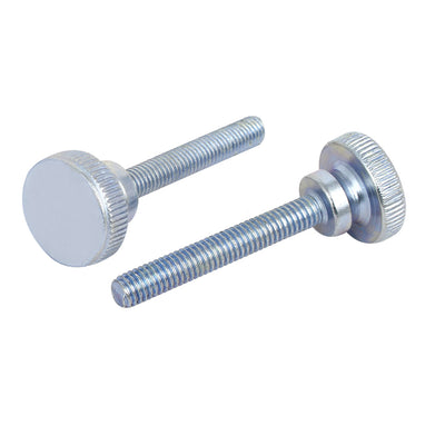 Harfington M6x40mm Flat Knurled Head Fully Threaded Thumb Screws Bolts Fastener 4pcs