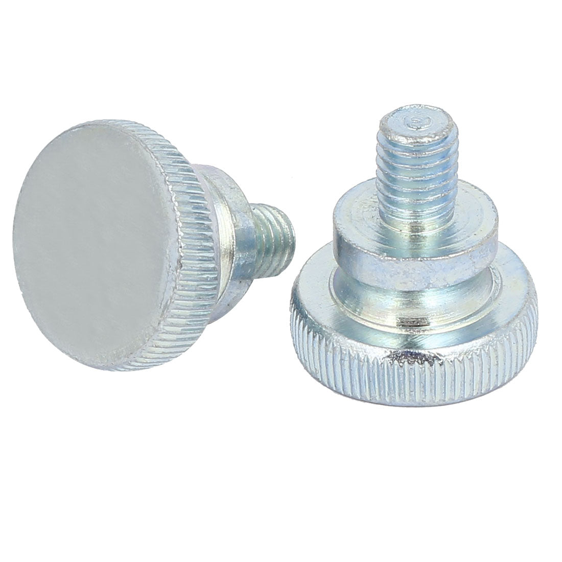 Harfington M8x10mm Flat Knurled Head Fully Threaded Thumb Screws Bolts Fastener 2pcs