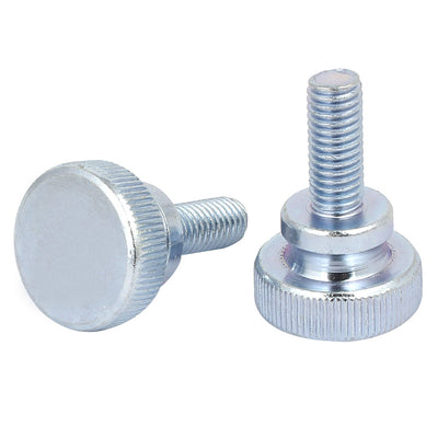 Harfington M8x20mm Flat Knurled Head Fully Threaded Thumb Screws Bolts Fastener 2pcs