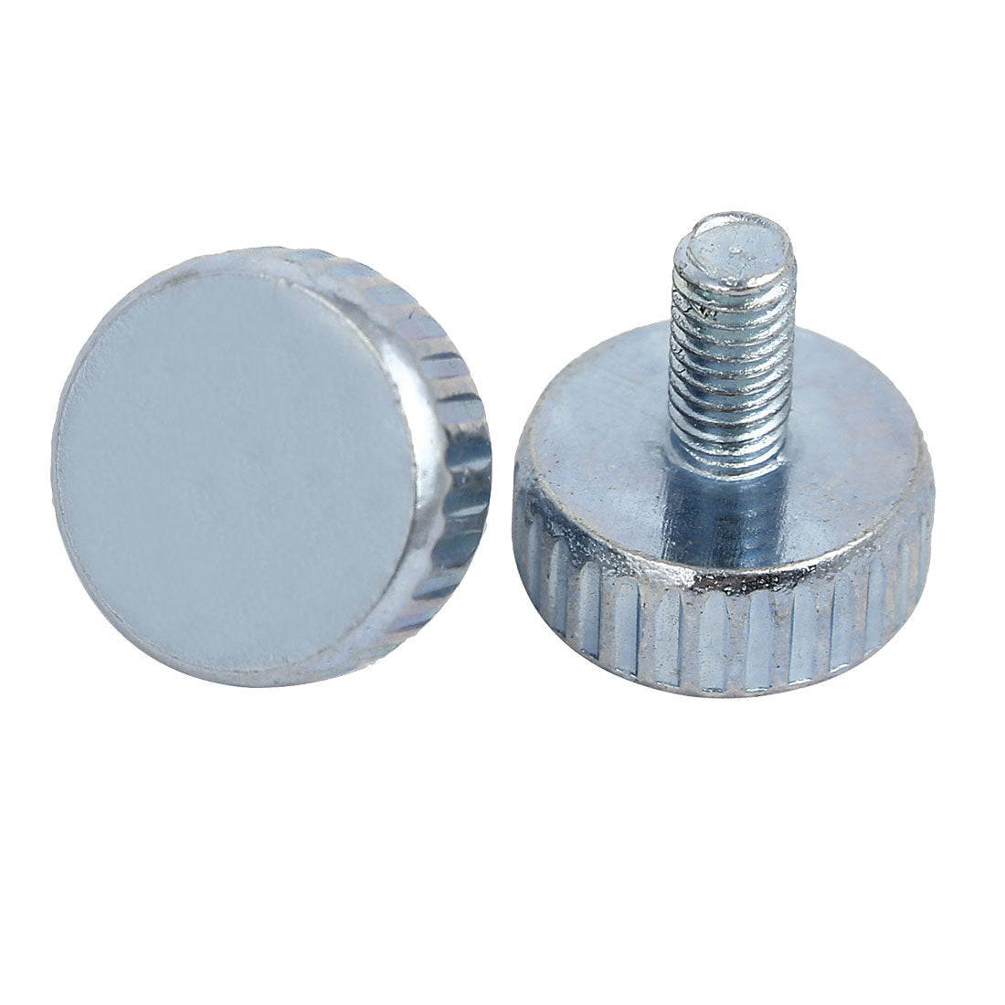 Harfington M3x6mm Knurled Head Flat Point Fully Threaded Thumb Screws Fastener 10pcs