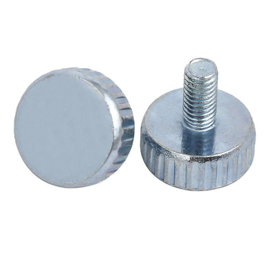 Harfington M3x6mm Knurled Head Flat Point Fully Threaded Thumb Screws Fastener 10pcs