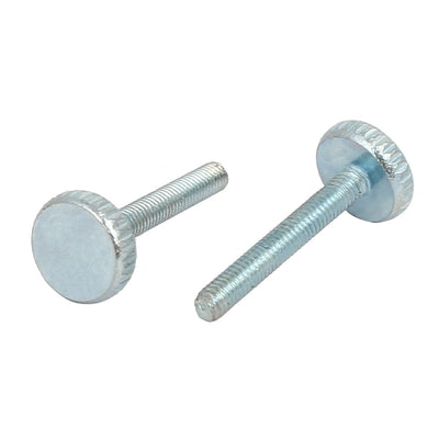 Harfington M3x20mm Knurled Head Flat Point Fully Threaded Thumb Screws Fastener 10pcs