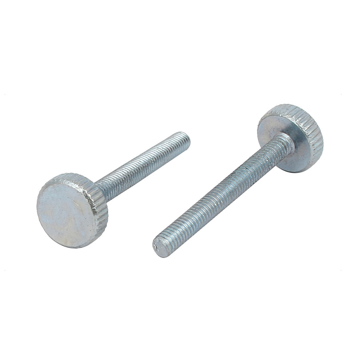 Harfington M4x35mm Knurled Head Flat Point Fully Threaded Thumb Screws Fastener 8pcs