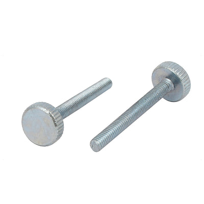 Harfington M4x35mm Knurled Head Flat Point Fully Threaded Thumb Screws Fastener 8pcs