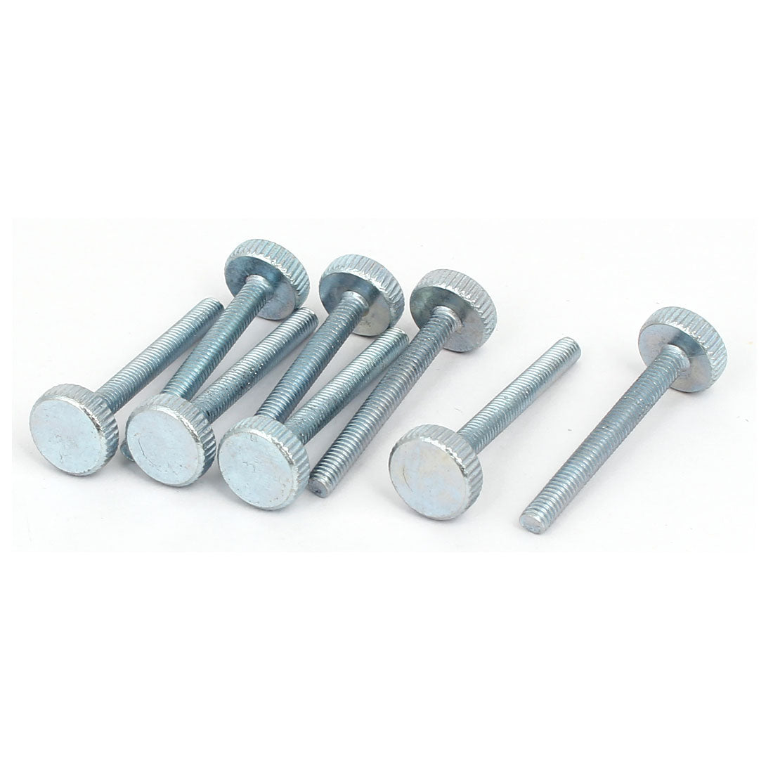 Harfington M4x35mm Knurled Head Flat Point Fully Threaded Thumb Screws Fastener 8pcs