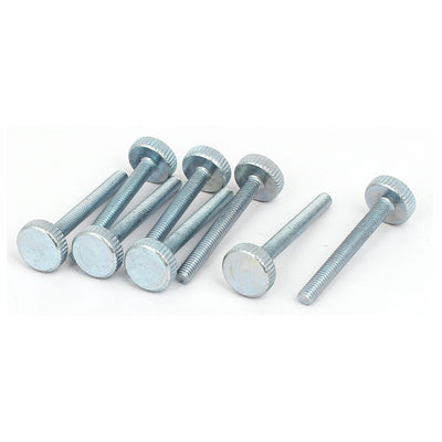 Harfington M4x35mm Knurled Head Flat Point Fully Threaded Thumb Screws Fastener 8pcs