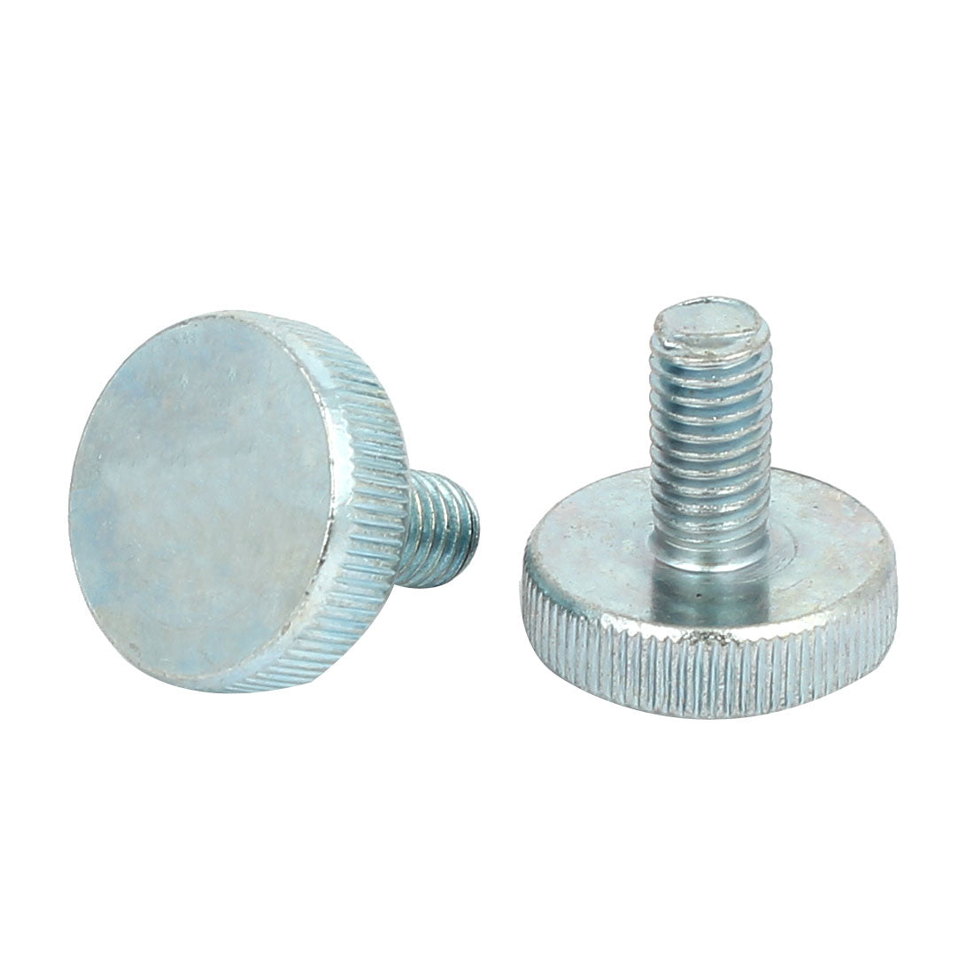 Harfington M8x16mm Knurled Head Flat Point Fully Threaded Thumb Screws Fastener 4pcs