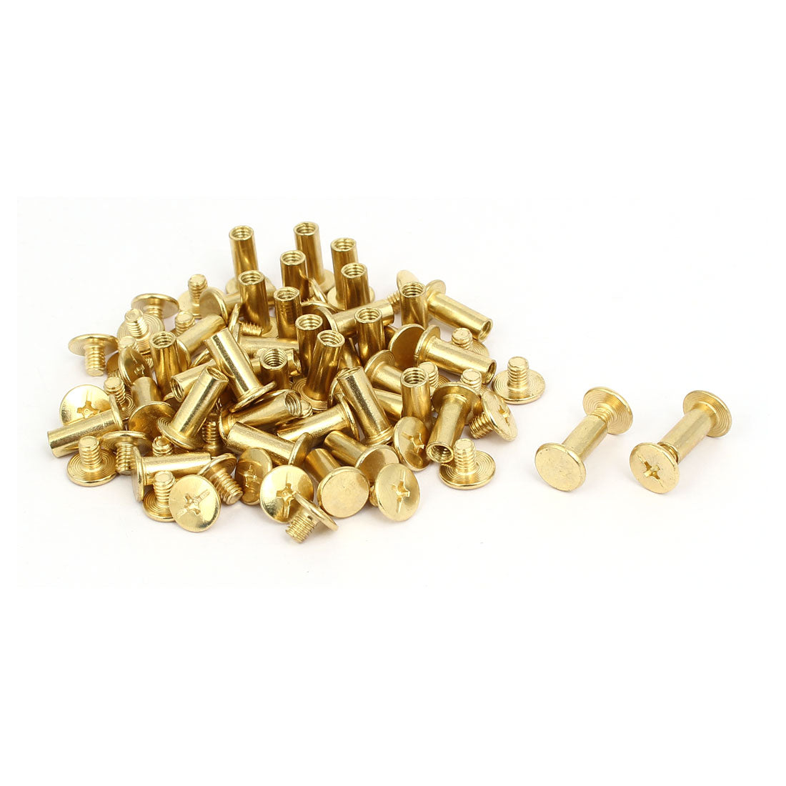 Harfington M5x12mm Binding Screw Post Gold Tone 40pcs for Photo Albums Scrapbook