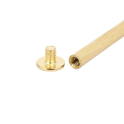 Harfington M5x75mm Binding Screw Post Gold Tone 5pcs for Photo Albums Scrapbook