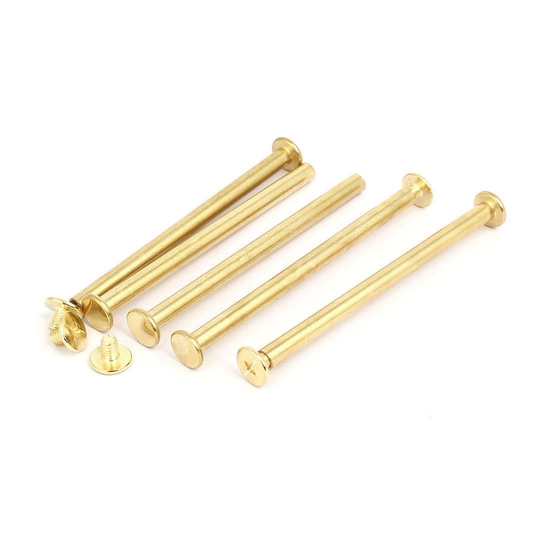 Harfington M5x75mm Binding Screw Post Gold Tone 5pcs for Photo Albums Scrapbook