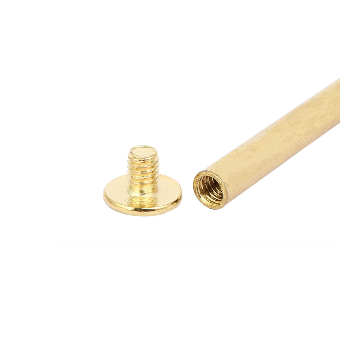 Harfington M5x80mm Binding Screw Post Gold Tone 5pcs for Photo Albums Scrapbook