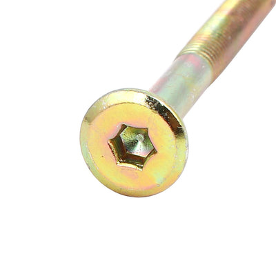Harfington M6 x 80mm Partically Thread Hexagon Socket Head Cap Screw Bolt Bronze Tone 10pcs
