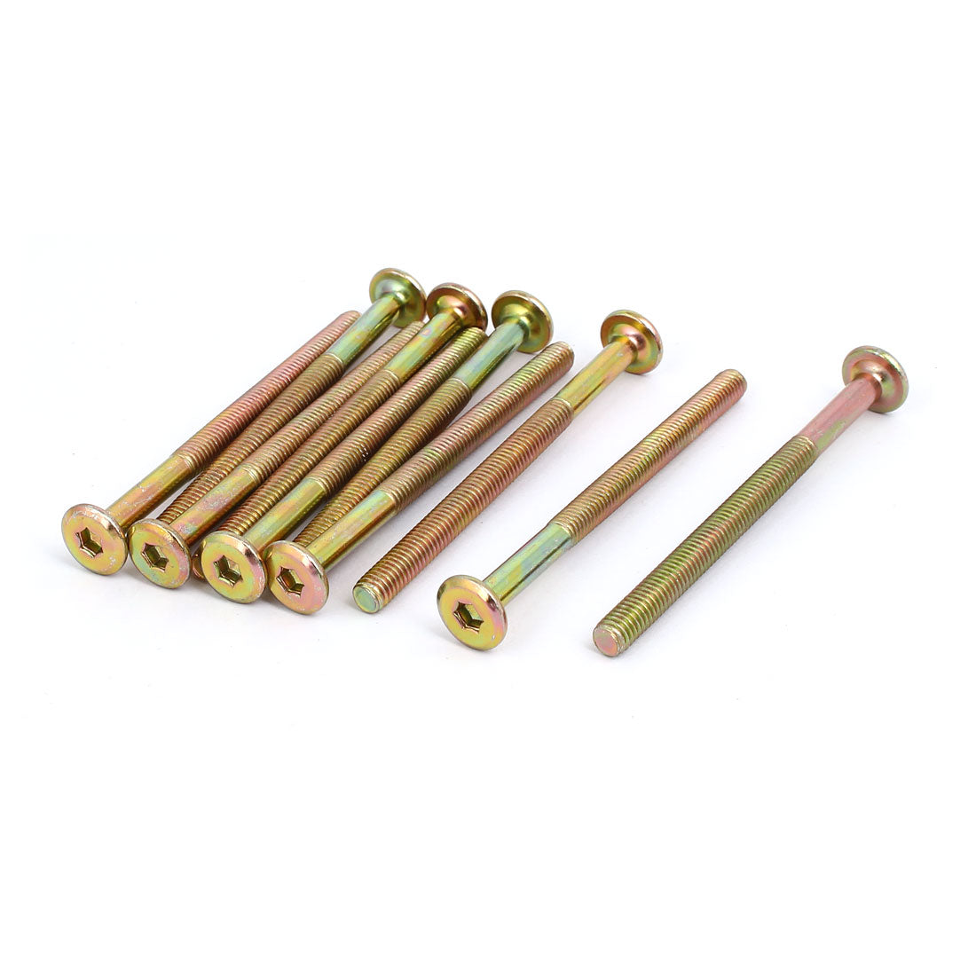 Harfington M6 x 80mm Partically Thread Hexagon Socket Head Cap Screw Bolt Bronze Tone 10pcs