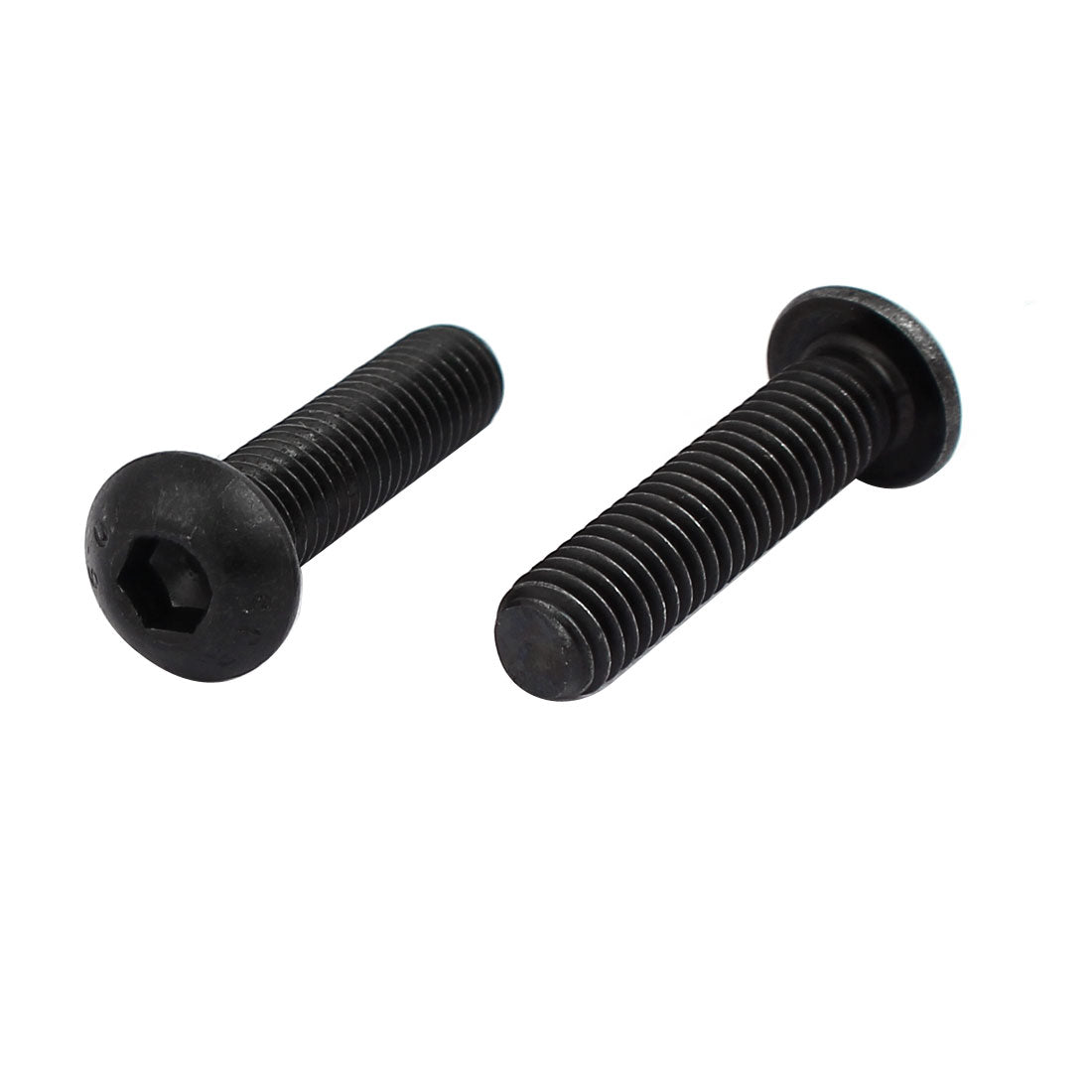 Harfington M6x25mm 10.9 Grade Metal Button Head Hex Socket Cap Screw Bolt Black 30pcs