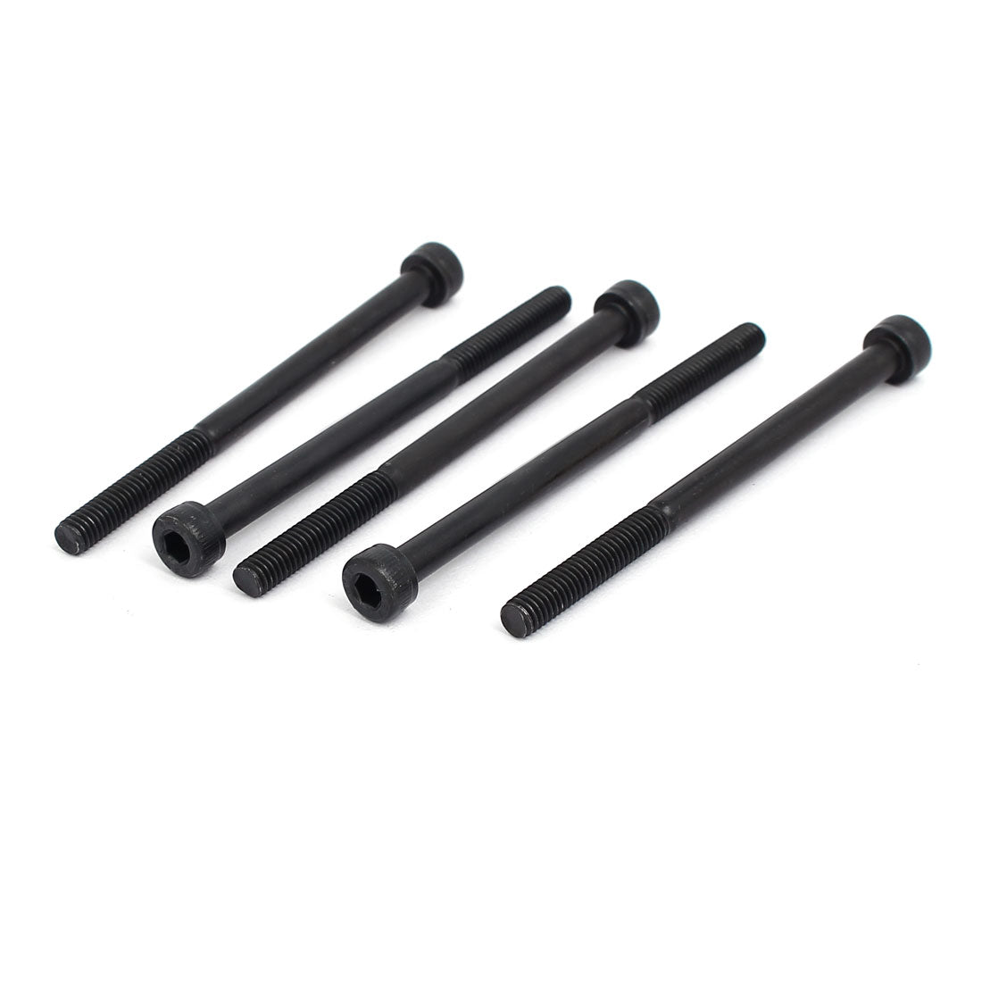 Harfington M4x60mm Partially Threaded Hexagon Socket Head Cap Screws Bolts Black 5pcs