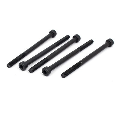 Harfington M4x60mm Partially Threaded Hexagon Socket Head Cap Screws Bolts Black 5pcs