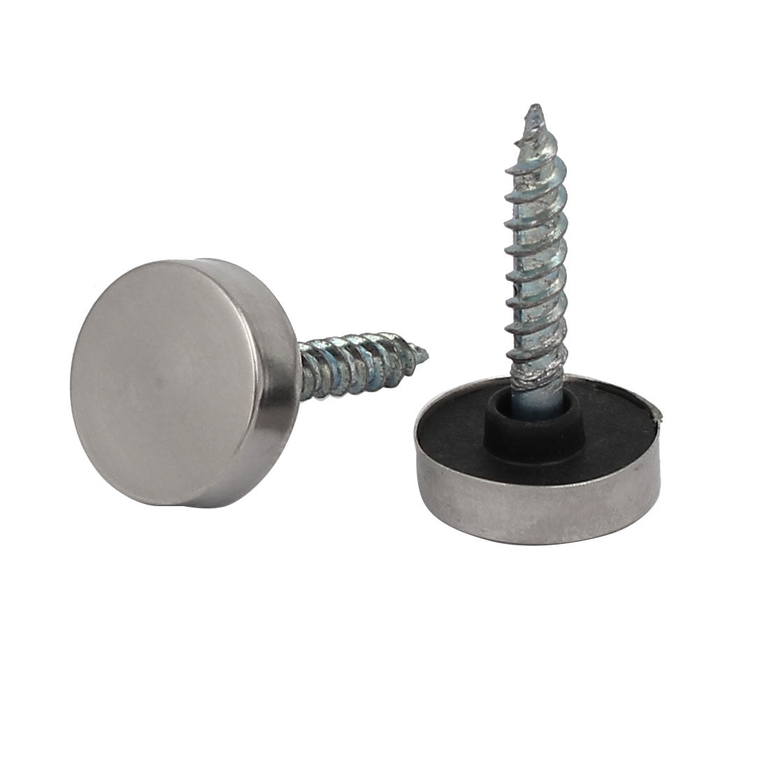 Harfington 14mm Dia Stainless Steel Round Advertising Mirror Screw Cap Nails 40pcs