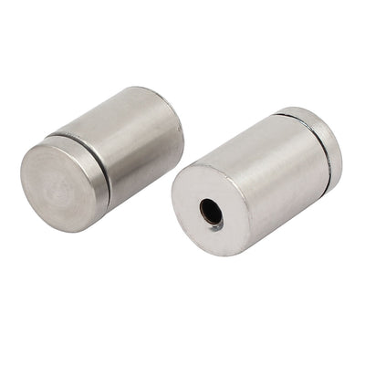 Harfington 19mm Dia 30mm Length Stainless Steel Advertising Screw Nail Glass Standoffs 4pcs