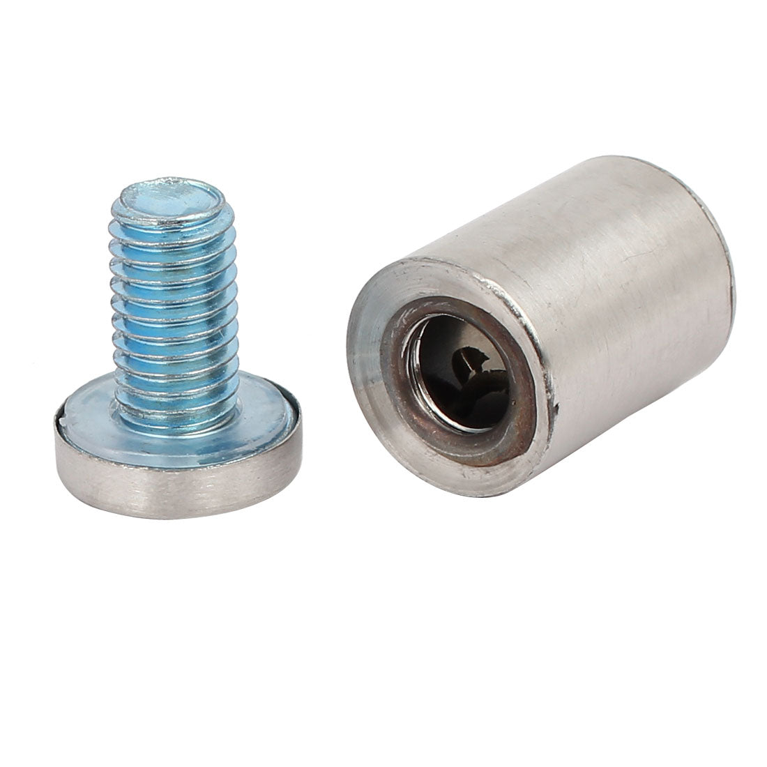 Harfington 19mm Dia 30mm Length Stainless Steel Advertising Screw Nail Glass Standoffs 4pcs