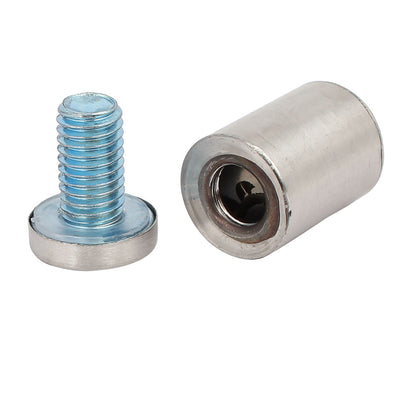 Harfington 19mm Dia 30mm Length Stainless Steel Advertising Screw Nail Glass Standoffs 4pcs