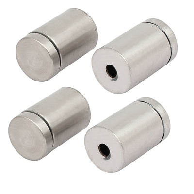 Harfington 19mm Dia 30mm Length Stainless Steel Advertising Screw Nail Glass Standoffs 4pcs