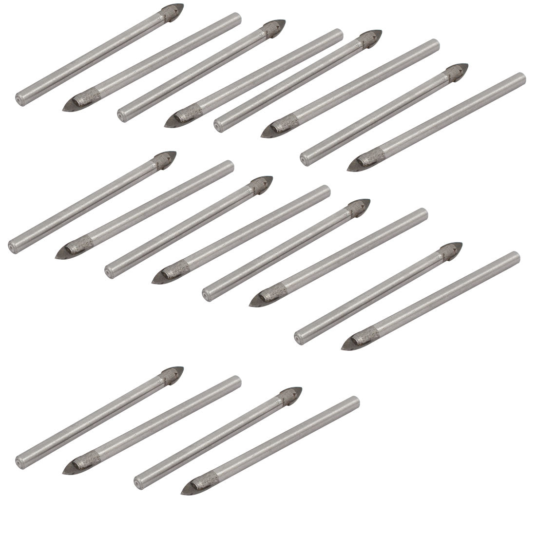 Harfington 5mm Tip 68mm Length Metal Round Shank Triangle Head Tile Drill Bit 20pcs