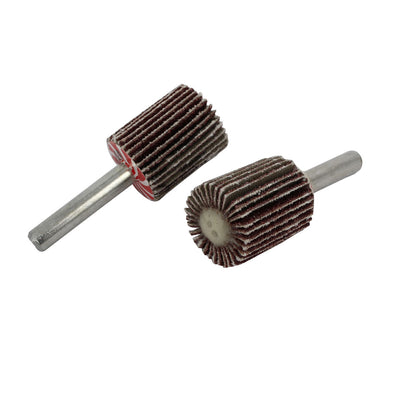 Harfington 6mm Shank 20mm Dia Cylindrical Head Emery Cloth Abrasive Flap Wheel 5pcs