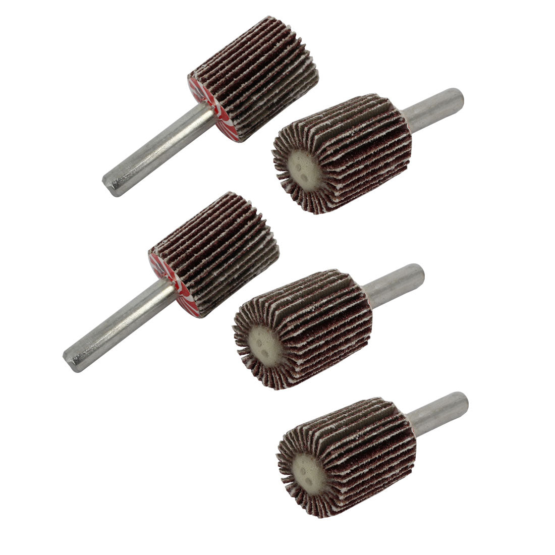 Harfington 6mm Shank 20mm Dia Cylindrical Head Emery Cloth Abrasive Flap Wheel 5pcs
