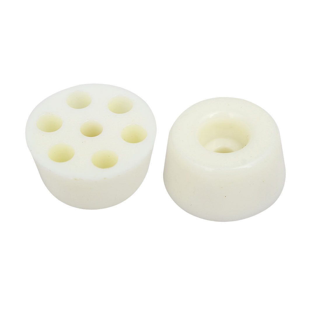 Harfington 20mmx10mm Plastic Cone Shaped Furniture Foot Pads Floor Protectors White 8pcs