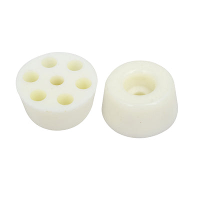 Harfington 20mmx10mm Plastic Cone Shaped Furniture Foot Pads Floor Protectors White 8pcs