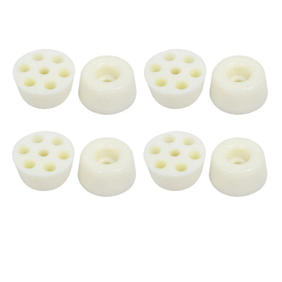 Harfington 20mmx10mm Plastic Cone Shaped Furniture Foot Pads Floor Protectors White 8pcs