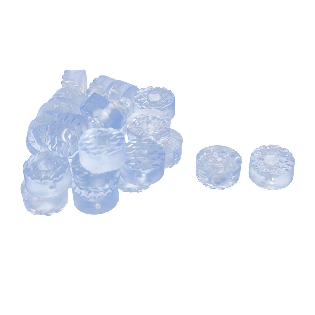 Harfington 16mmx8mm Rubber Anti-slip Furniture Foot Protectors Pads Clear Blue 24pcs