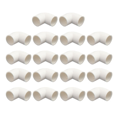 Harfington 18pcs 20mm Inner Diameter 90 Degree 2-Way Elbow PVC Pipe Connectors Fittings