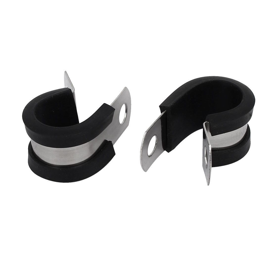 Harfington 14mm Dia EPDM Rubber Lined P Clips Cable Hose Pipe Clamps Holder 5pcs