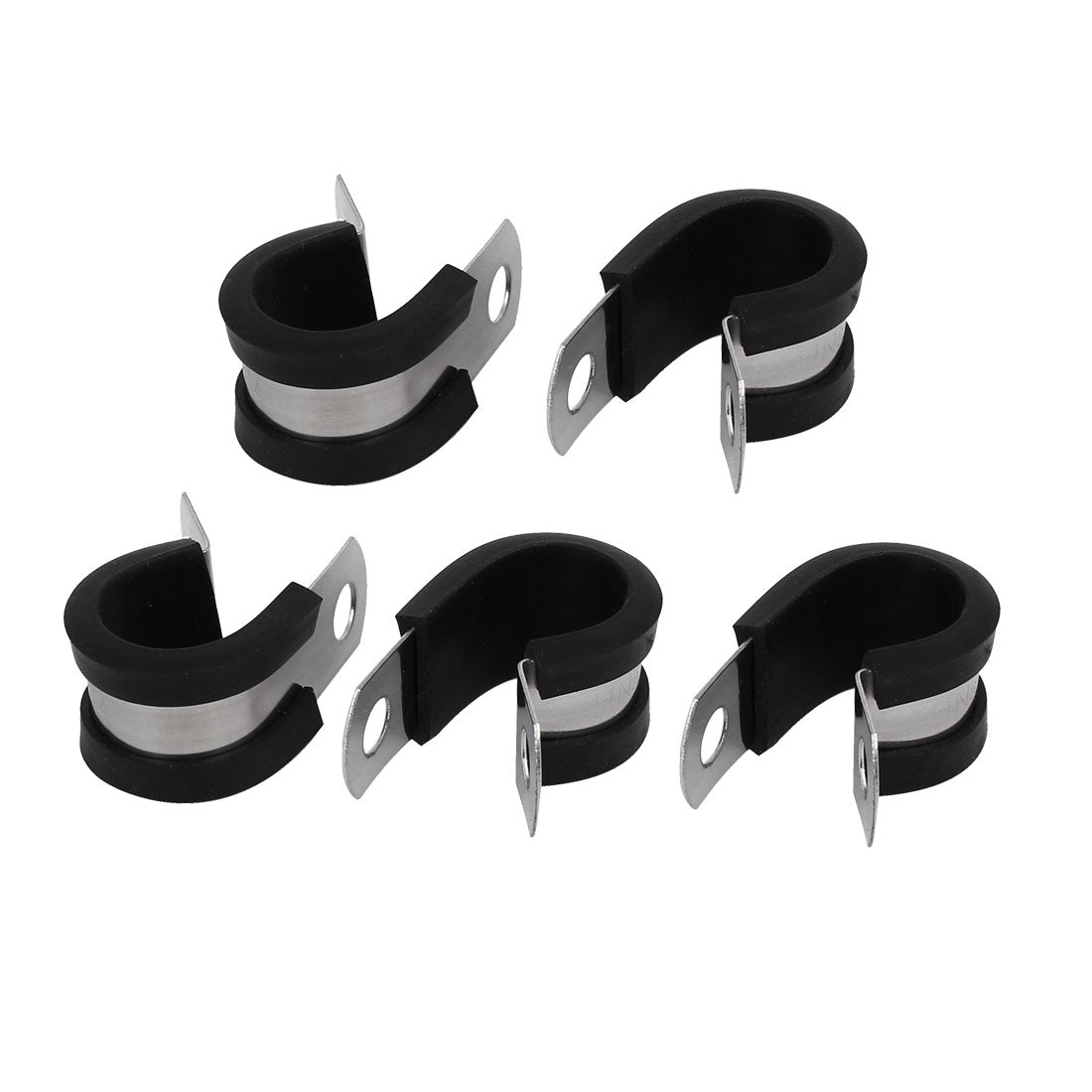 Harfington 14mm Dia EPDM Rubber Lined P Clips Cable Hose Pipe Clamps Holder 5pcs